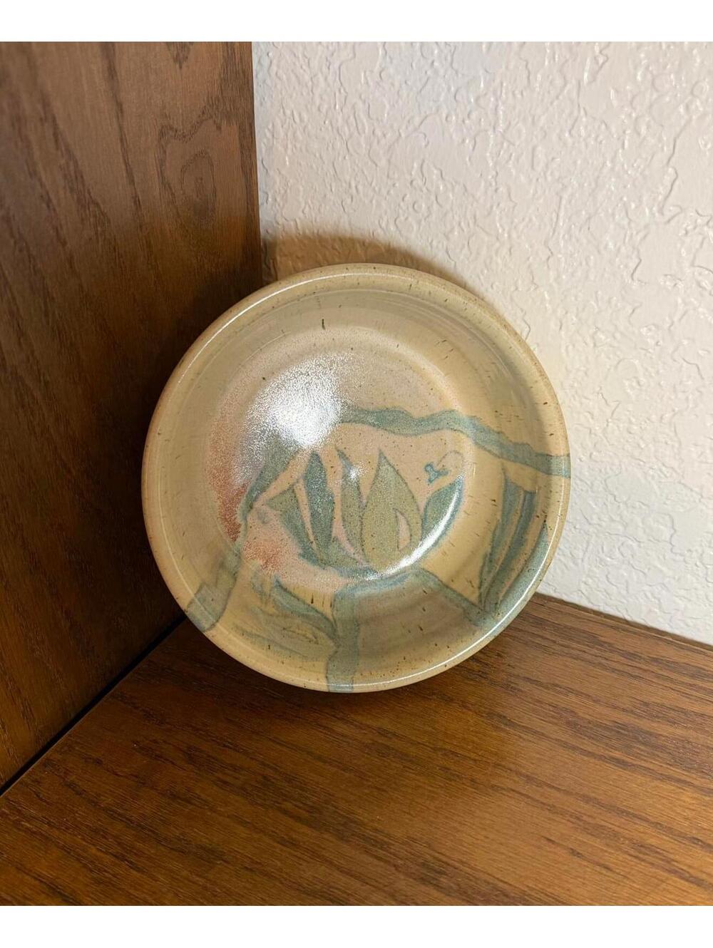 Handmade Jess Lord Stoneware Ceramic Serving Bowl, Vintage Style, Unique Glaze
